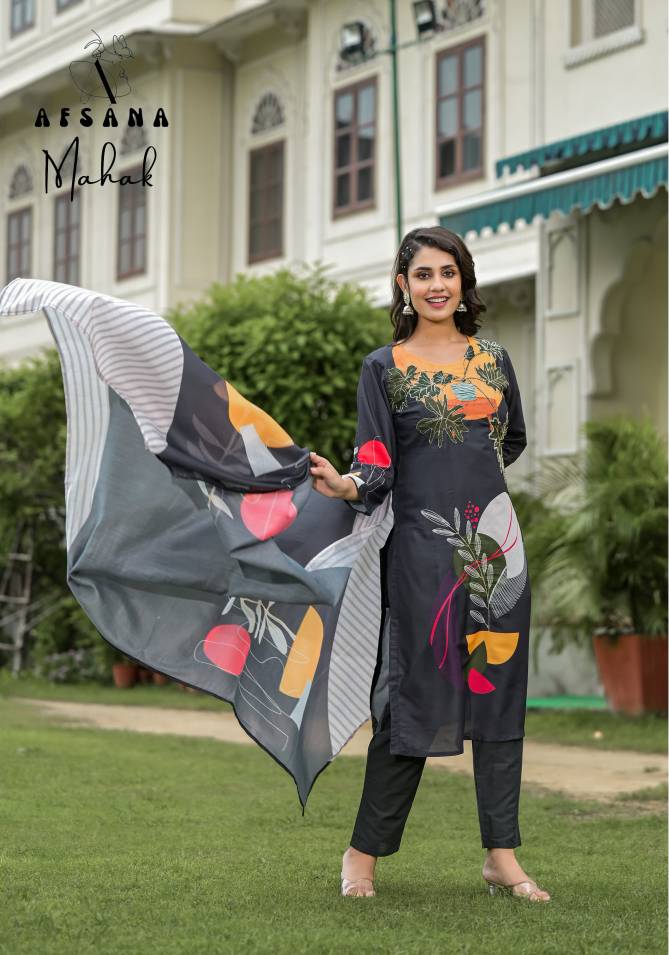 Mahak By Afsana Muslin Digital Printed Kurti With Bottom Dupatta Wholesale Shop In Surat